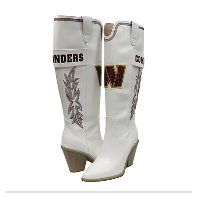 Women's Cuce  White Washington Commanders Knee High Cowboy Boots