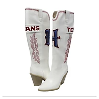 Women's Cuce  White Houston Texans Knee High Cowboy Boots