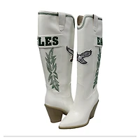 Women's Cuce  White Philadelphia Eagles Knee High Cowboy Boots