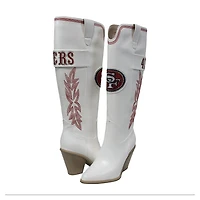 Women's Cuce  White San Francisco 49ers Knee High Cowboy Boots