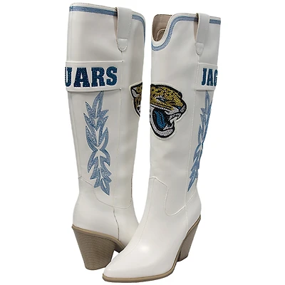 Women's Cuce  White Jacksonville Jaguars Knee High Cowboy Boots