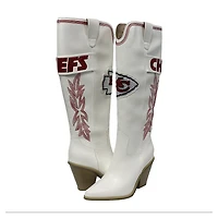 Women's Cuce  White Kansas City Chiefs Knee High Cowboy Boots