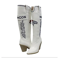 Women's Cuce  White Denver Broncos Knee High Cowboy Boots