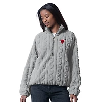 Women's G-III 4Her by Carl Banks  Gray Chicago Bulls Champ Half-Zip Pullover