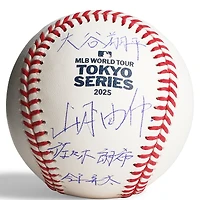 One of One: Shohei Ohtani, Rōki Sasaki, Yoshinobu Yamamoto & Shota Imanaga Autographed Rawlings 2025 Tokyo Series Logo Baseball