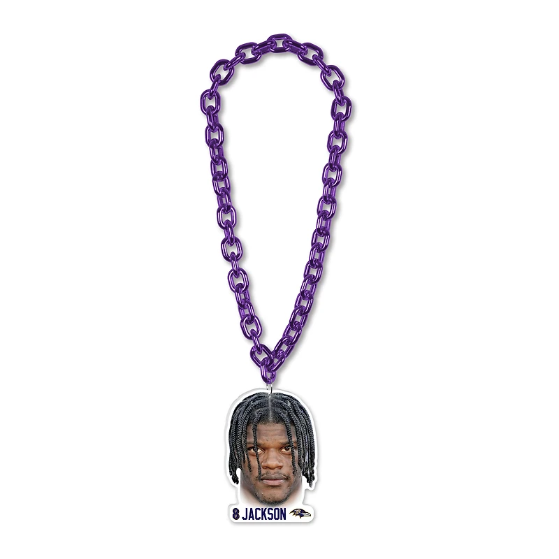 WinCraft Lamar Jackson Baltimore Ravens Big Chain Necklace
