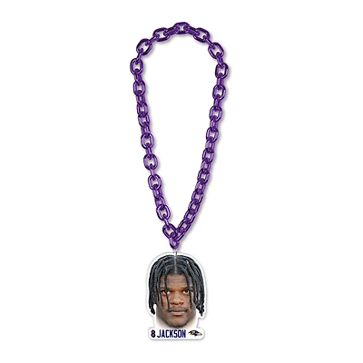 WinCraft Lamar Jackson Baltimore Ravens Big Chain Necklace