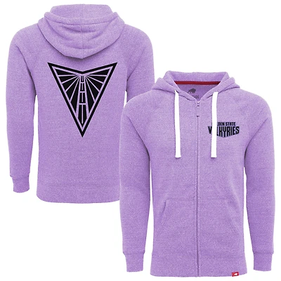 Unisex Sportiqe Violet Golden State Valkyries Heywood Tri-Blend Raglan Full-Zip Hoodie