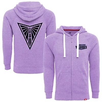 Unisex Sportiqe Violet Golden State Valkyries Heywood Tri-Blend Raglan Full-Zip Hoodie