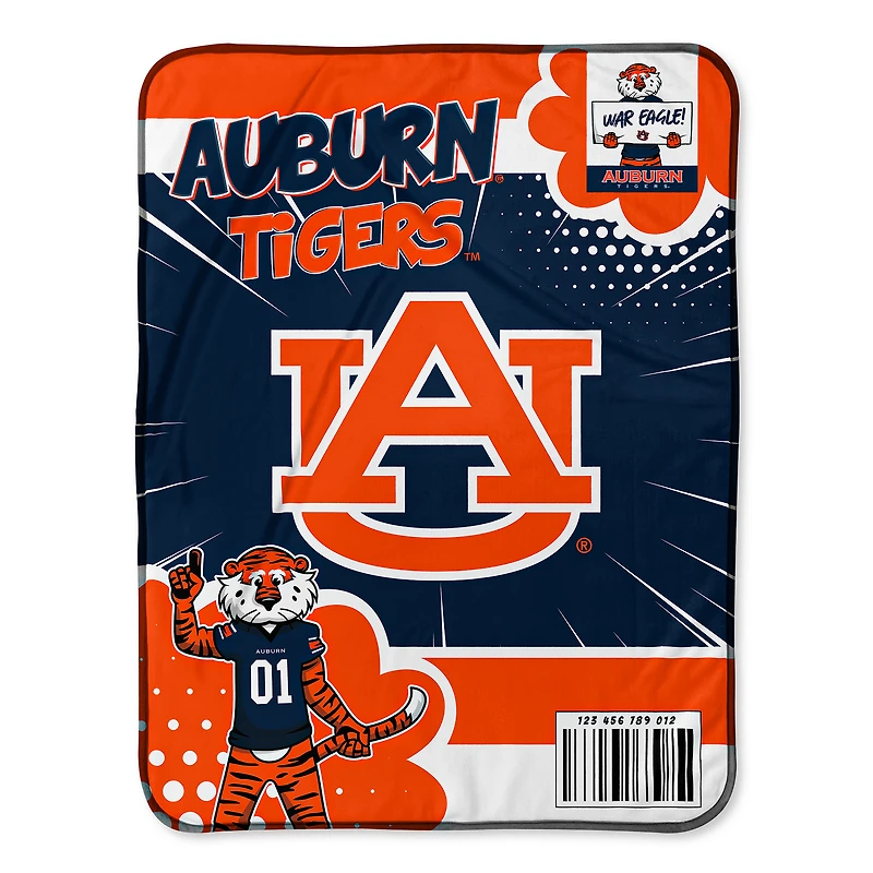 Chad & Jake Auburn Tigers 30" x 40" Comic Theme Baby Blanket