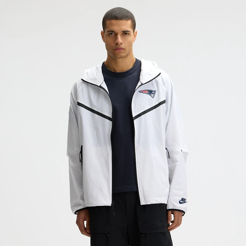 Men's Nike White New England Patriots 2025 Rivalries Collection Tech Raglan Full-Zip Jacket