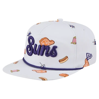Men's New Era White Phoenix Suns Team Cheer Rope 19TWENTY Adjustable Hat