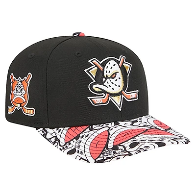 Men's New Era Black Anaheim Ducks Mascot Visor 9SEVENTY Adjustable Hat