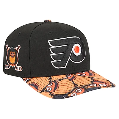 Men's New Era Black Philadelphia Flyers Mascot Visor 9SEVENTY Adjustable Hat