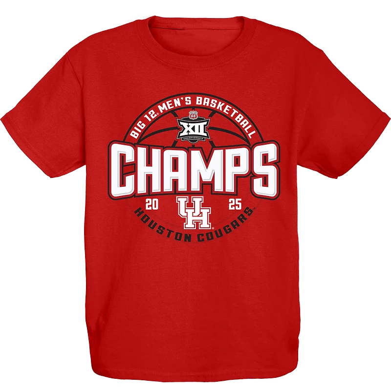 Youth Blue 84 Red Houston Cougars 2025 Big 12 Men's Basketball Conference Tournament Champions T-Shirt