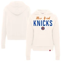 Women's Sportiqe  Cream New York Knicks  Ava Boxy Tri-Blend Pullover Hoodie