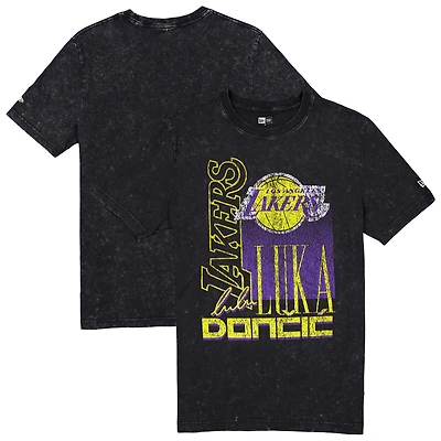 Men's New Era Luka Dončić Black Los Angeles Lakers Full Court Press Mineral Wash Player T-Shirt