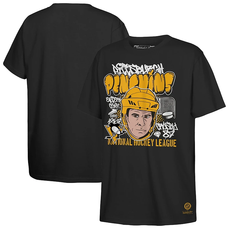 Youth Mitchell & Ness Sidney Crosby Black Pittsburgh Penguins Caricature T-Shirt