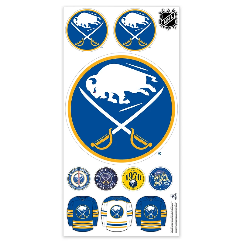 Buffalo Sabres Repositionable Team Logo Wall Decal Set