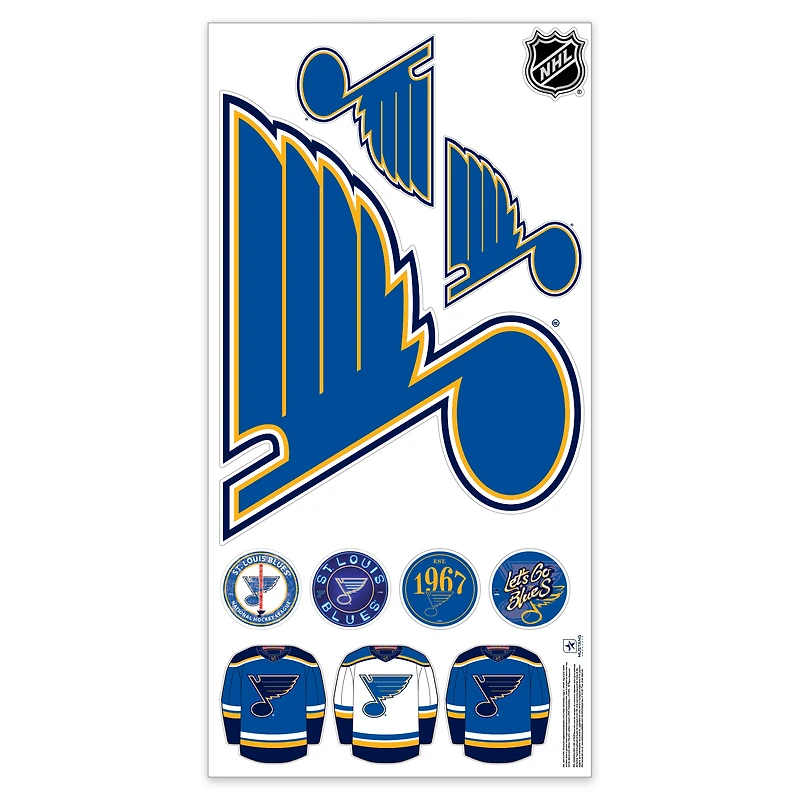St. Louis Blues Repositionable Team Logo Wall Decal Set