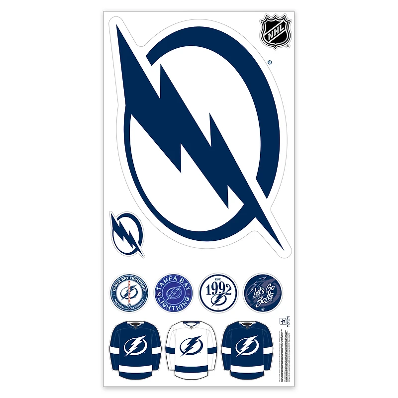 Tampa Bay Lightning Repositionable Team Logo Wall Decal Set