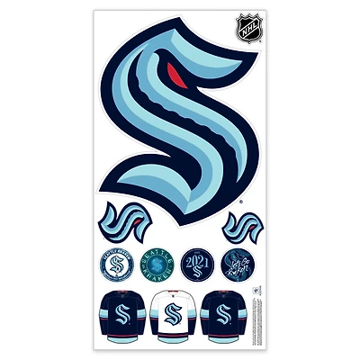 Seattle Kraken Repositionable Team Logo Wall Decal Set