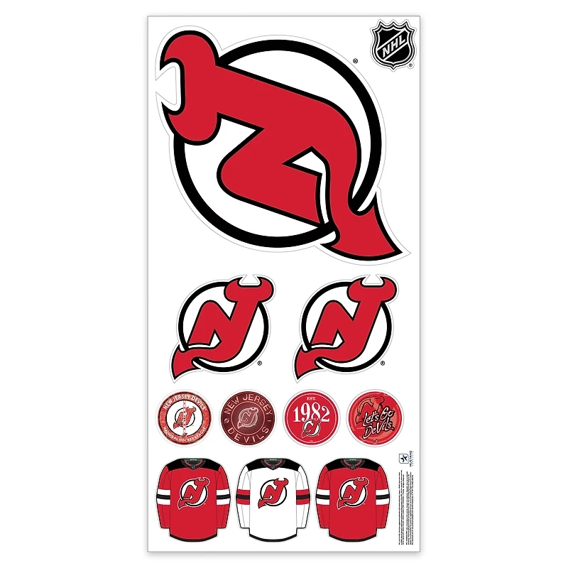 New Jersey Devils Repositionable Team Logo Wall Decal Set