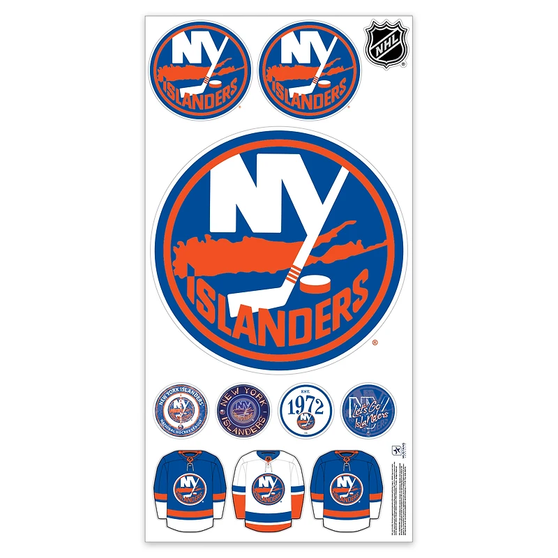 New York Islanders Repositionable Team Logo Wall Decal Set