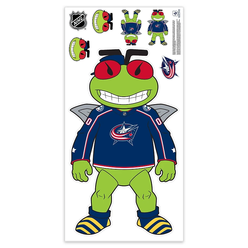 Columbus Blue Jackets Mascot Repositionable Wall Decal Set