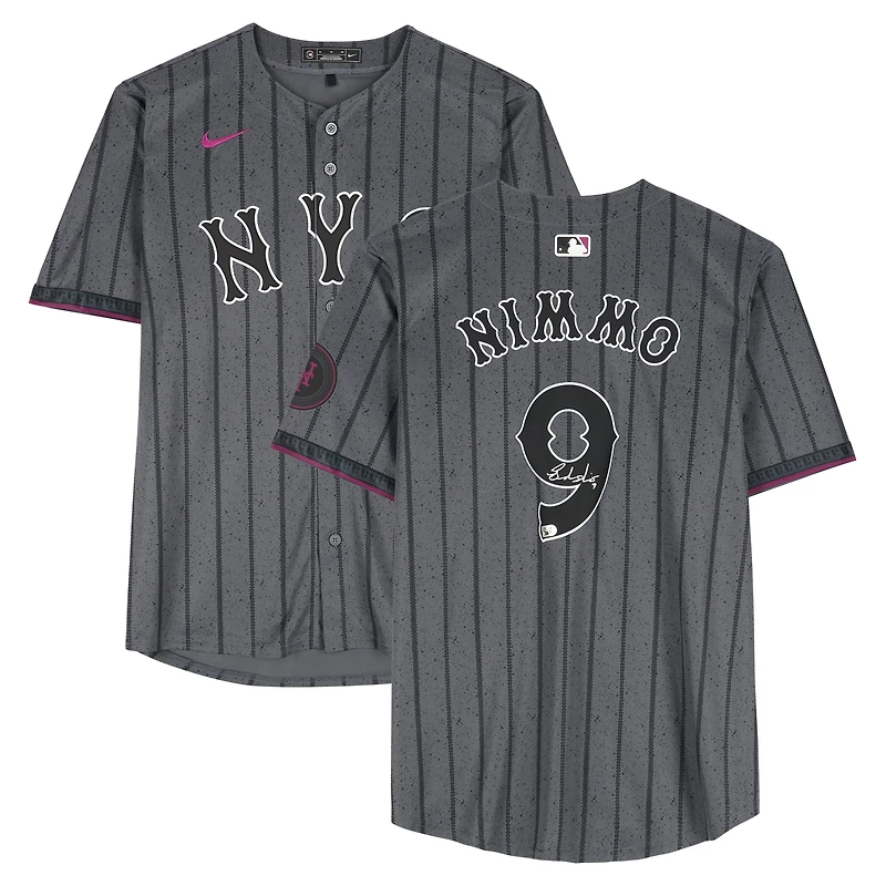 Brandon Nimmo New York Mets Autographed Nike 2024 City Connect Limited Jersey
