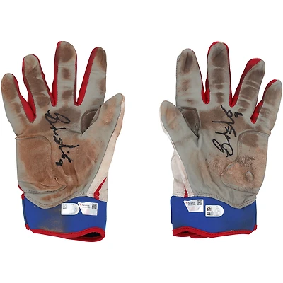 Brandon Nimmo New York Mets Autographed Game-Used Bruce Bolt Batting Gloves from the 2024 MLB Season
