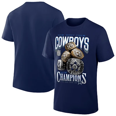 Men's Dallas Cowboys Merchandise  Navy Rings T-Shirt