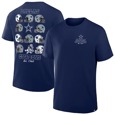 Men's Dallas Cowboys Merchandise  Navy Helmet Grid T-Shirt
