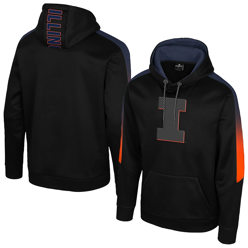 Men's Colosseum Black Illinois Fighting Illini The Gang Blackout Hoodie