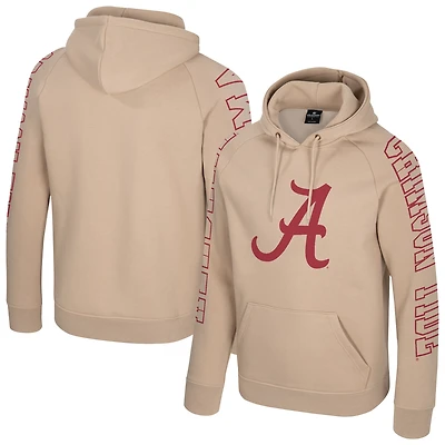 Men's Colosseum Tan Alabama Crimson Tide Big Break Raglan Hoodie