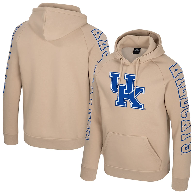 Men's Colosseum Tan Kentucky Wildcats Big Break Raglan Hoodie
