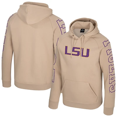 Men's Colosseum Tan LSU Tigers Big Break Raglan Hoodie