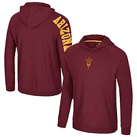 Men's Colosseum Maroon Arizona State Sun Devils Back in Business Long Sleeve Raglan Hooded T-Shirt
