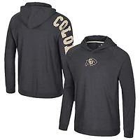 Men's Colosseum Black Colorado Buffaloes Back in Business Long Sleeve Raglan Hooded T-Shirt