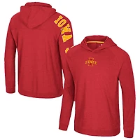 Men's Colosseum Cardinal Iowa State Cyclones Back in Business Long Sleeve Raglan Hooded T-Shirt
