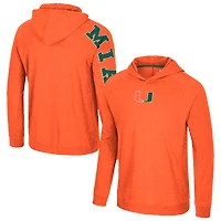 Men's Colosseum Orange Miami Hurricanes Back in Business Long Sleeve Raglan Hooded T-Shirt