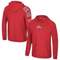 Men's Colosseum Scarlet Ohio State Buckeyes Back in Business Long Sleeve Raglan Hooded T-Shirt