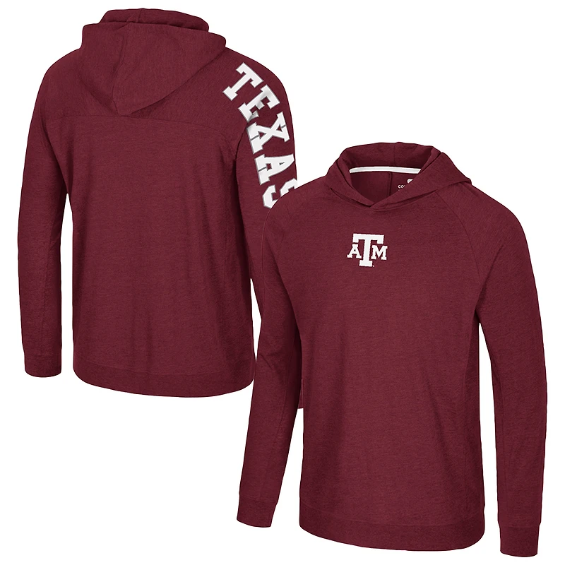 Men's Colosseum Maroon Texas A&M Aggies Back in Business Long Sleeve Raglan Hooded T-Shirt