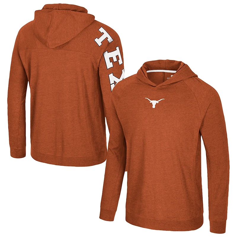 Men's Colosseum Texas Orange Texas Longhorns Back in Business Long Sleeve Raglan Hooded T-Shirt