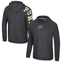 Men's Colosseum Black Purdue Boilermakers Back in Business Long Sleeve Raglan Hooded T-Shirt