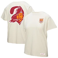 Women's Mitchell & Ness Cream Tampa Bay Buccaneers 50th Season Pirate Oversized Boyfriend T-Shirt
