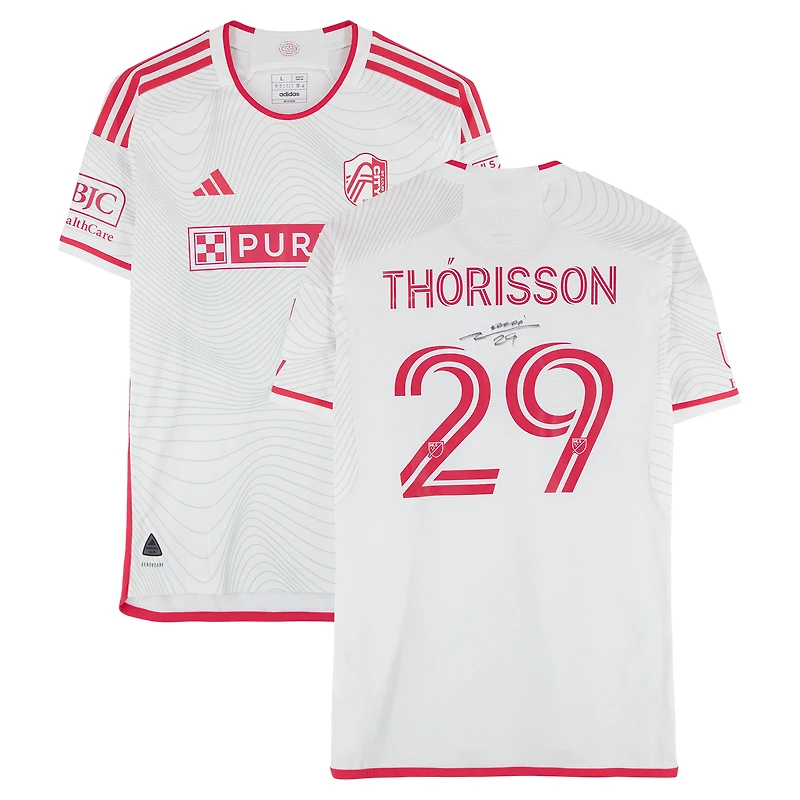 Nökkvi Thórisson St. Louis City SC Autographed Match-Used #29 adidas Jersey from the 2024 MLS Season