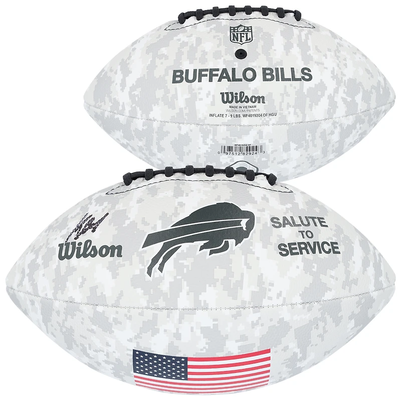 Keon Coleman Buffalo Bills Autographed Wilson 2024 Salute To Service Football