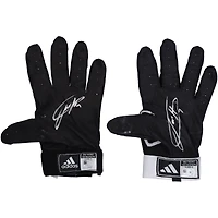 Jackson Holliday Baltimore Orioles Autographed Player-Issued Black/White adidas Batting Gloves from the 2024 MLB Season