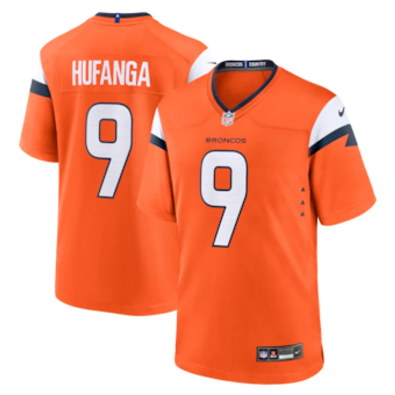 Men's Nike Talanoa Hufanga  Orange Denver Broncos Team Game Jersey